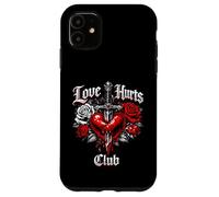 Custodia per iPhone 11 L'amore fa male al club, design emo gotico