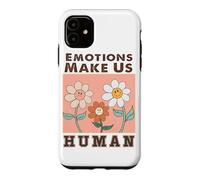 Custodia per iPhone 11 Le emozioni ci rendono umani Grafica floreale retrò