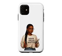 Custodia per iPhone 11 le tue idee contano donna nera auto-aiuto positivo e amore