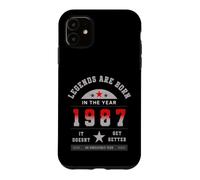 Custodia per iPhone 11 LEGENDS ARE BORN 1987 Compleanno Vintage Retro 80s Cult