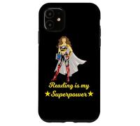 Custodia per iPhone 11 Leggere è il mio superpotere supereroe libro amante donne ragazze