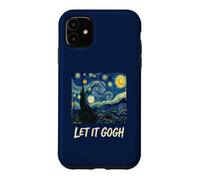 Custodia per iPhone 11 Let It Gogh Swirling Sky Night Art Amante Divertente gioco di parole Tee 1