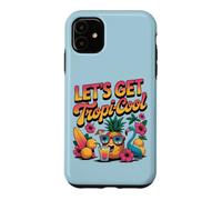 Custodia per iPhone 11 Let's Get Tropi-Cool Flamingo Ananas Beach Graphic