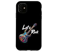 Custodia per iPhone 11 Let's Rock N Roll Guitar Band Funny Rock Ragazze Ragazzi Bambini