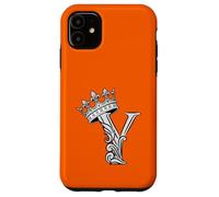 Custodia per iPhone 11 Lettera Y Iniziale + Corona Arancione