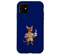 Custodia per iPhone 11 Levriero dalla Sicilia Cane Tazza Caffè Italia Bandiera