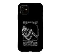 Custodia per iPhone 11 Libro Lettore Vitruviano Uomo Leonardo Da Vinci Libro Vintage