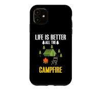 Custodia per iPhone 11 Life Is Better All The Campfire Camping Camper Adventure