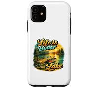Custodia per iPhone 11 Life Is Better At The Lake Sunset Canoe Nature Vibes Graphic