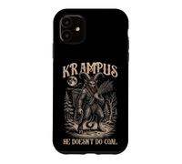 Custodia per iPhone 11 Linoleografia Krampus Non fa Coal Dark Folklore Men