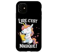 Custodia per iPhone 11 Lire C Est Magique Licorne Lecture Enfants Francais