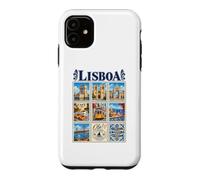 Custodia per iPhone 11 Lisboa Lisbona Portogallo Vintage Viaggi Collage Luoghi di interesse della città