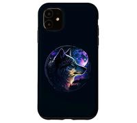 Custodia per iPhone 11 Lone Wolf Moon Howling Wolf Pack Head Wolves Howl