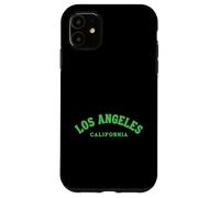 Custodia per iPhone 11 Los Angeles California Scritta Verde Arte