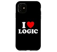 Custodia per iPhone 11 Love Logic Funny Smart Data Think Math Make Sense Fan dei programmatori
