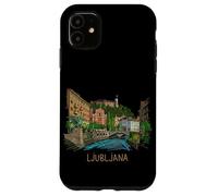 Custodia per iPhone 11 Lubiana Slovenia souvenir da viaggio regalo punto di riferimento della città