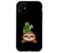 Custodia per iPhone 11 Lumaca tartaruga bradipo equitazione pigro vita gara per una corsa maratona