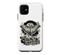 Custodia per iPhone 11 Luna Moth Night si apre grunge collage