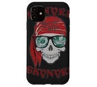 Custodia per iPhone 11 Lynyrd Skynyrd - Stencil a forma di teschio da uomo semplice pirata, stile retrò