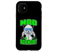 Custodia per iPhone 11 Mad Scientist Panda Bear, divertente animale, fanatico della scienza STEM