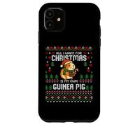 Custodia per iPhone 11 Maglione natalizio Dear Santa Guinea Pigs Christmas Ugly