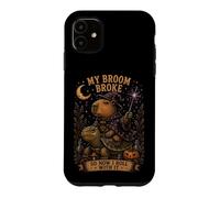Custodia per iPhone 11 Mago Capibara La mia scopa si è rotta Divertente gioco di