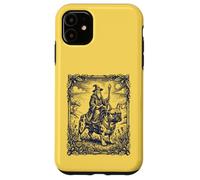 Custodia per iPhone 11 Mago Cavalcando Bulldog Francese Fantasy Art
