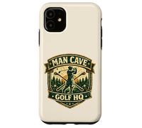 Custodia per iPhone 11 Man Cave Golf Headquarters Vintage Retro Regalo per golfisti