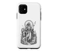Custodia per iPhone 11 Manannan, linea d'arte celtica del dio celtico delle onde sacre