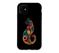 Custodia per iPhone 11 Mandala per amanti dei gatti psichedelici