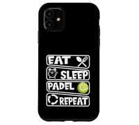 Custodia per iPhone 11 Mangia Dormi Padel Ripeti Giocatore di frasi divertenti