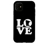 Custodia per iPhone 11 Mappa del Minnesota Love Graphic