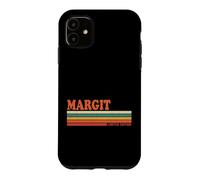 Custodia per iPhone 11 MARGIT Retro Personalizzato Nome Vintage Stripes
