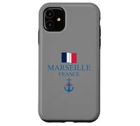 Custodia per iPhone 11 Marsiglia Francia Porto Città Vintage Ancoraggio Naut