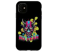 Custodia per iPhone 11 Maschera giapponese Oni Cyberpunk Demone Samurai Streetwear Art
