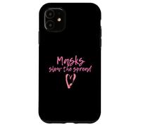 Custodia per iPhone 11 Masks Slow The Spread Cute Pink Heart Face Mask For Girls