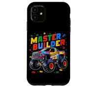 Custodia per iPhone 11 Master Builder Monster Truck Bambini Building Blocks Brick Boys