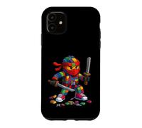 Custodia per iPhone 11 Master Builder Ninja Building Blocks Brick Builders Boys Kid