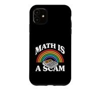 Custodia per iPhone 11 Math Is A Scam Retro Rainbow Exploding Calculator Sarcasm