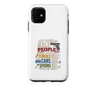 Custodia per iPhone 11 Matite umoristiche Sarcastiche Macchine e Cucchiai