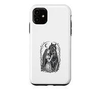 Custodia per iPhone 11 Medieval Maiden Horse Gothic Fantasy Sword Moon Design
