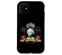 Custodia per iPhone 11 Memoria della Regina Elisabetta II Union Jack RIP UK Royalist