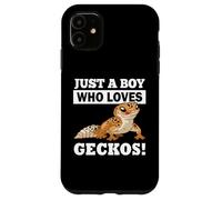 Custodia per iPhone 11 Mens Reptile Boy Who Loves Leopard Geckos Lover
