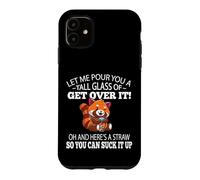 Custodia per iPhone 11 Mens Womens Kids Boys Girls Cute Get Over It Red Panda Lover