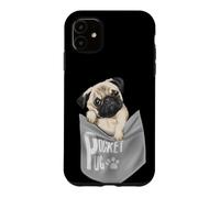 Custodia per iPhone 11 Men's Women's Kids Funny Cool Pocket Pug Pets Graphic Design