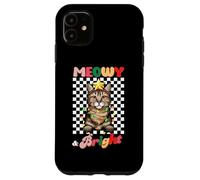 Custodia per iPhone 11 Meowy And Bright Pixiebob Cat Christmas Groovy Cats Lovers