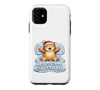 Custodia per iPhone 11 Merry Kitty Christmas - Angelo con neve, adorabile per bambini e bambine