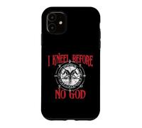 Custodia per iPhone 11 Mi inginocchio davanti a nessun Dio, Baphomet, Pentagramma, Occulto Satanico