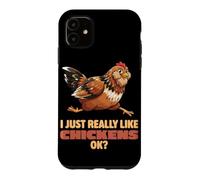 Custodia per iPhone 11 Mi piacciono davvero i polli Ok Farm Easter Egger Pollo