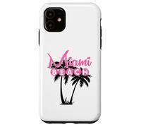 Custodia per iPhone 11 MIAMI BEACH FLORIDA Palma Retro Tropicale